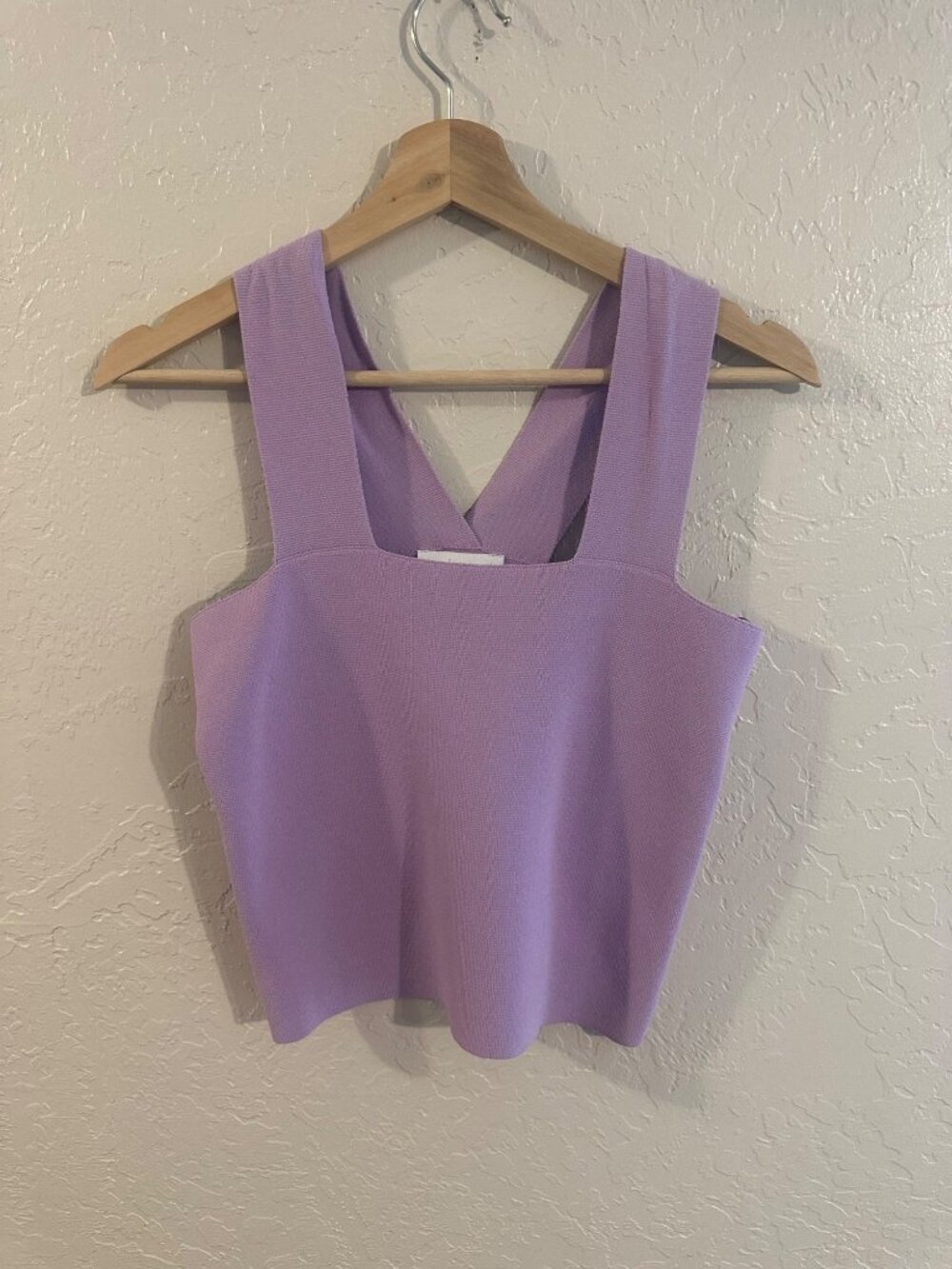 House of Harlow 1960 Lilac Purple Square Neck Sculpt Textured 90’s Style Top
